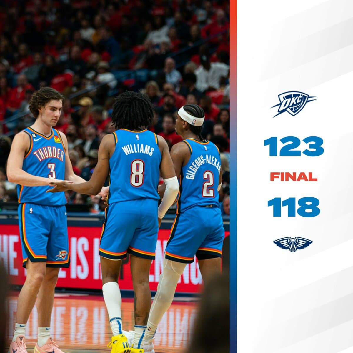 OKC bat La Nouvelle Orléans et retrouvera Minnesota pour une place en playoffs