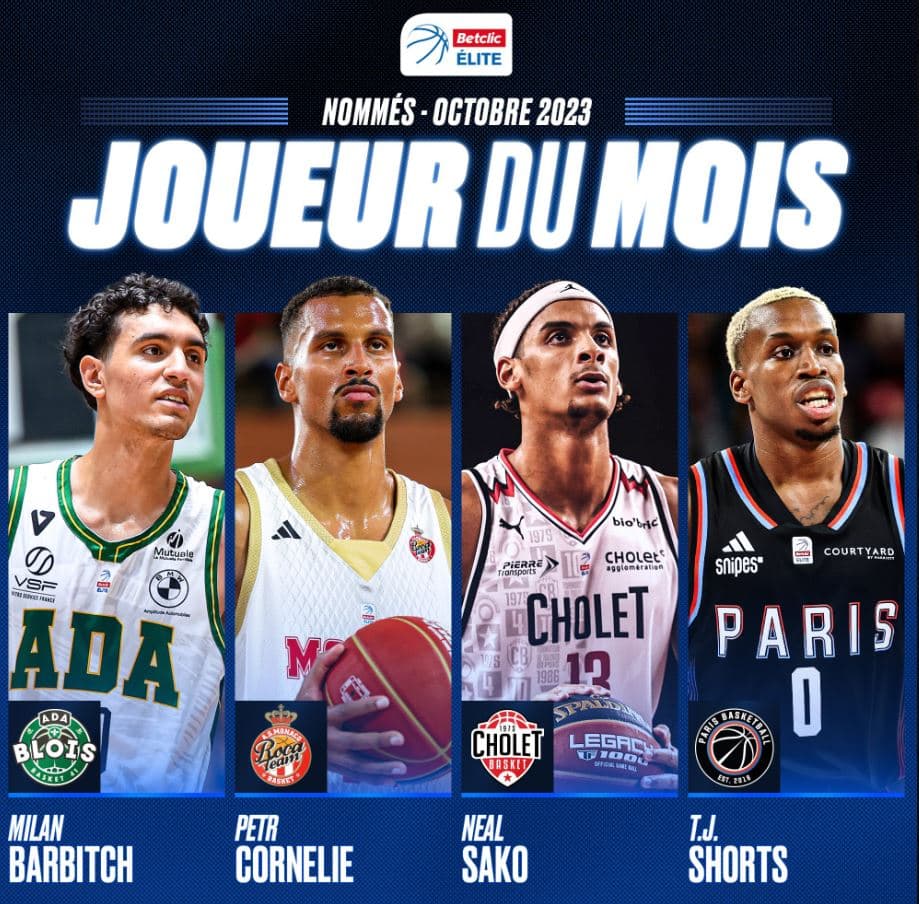 T.J. Shorts, Barbitch, Cornelie et Sako nominés pour le titre de MVP du mois d&rsquo;octobre