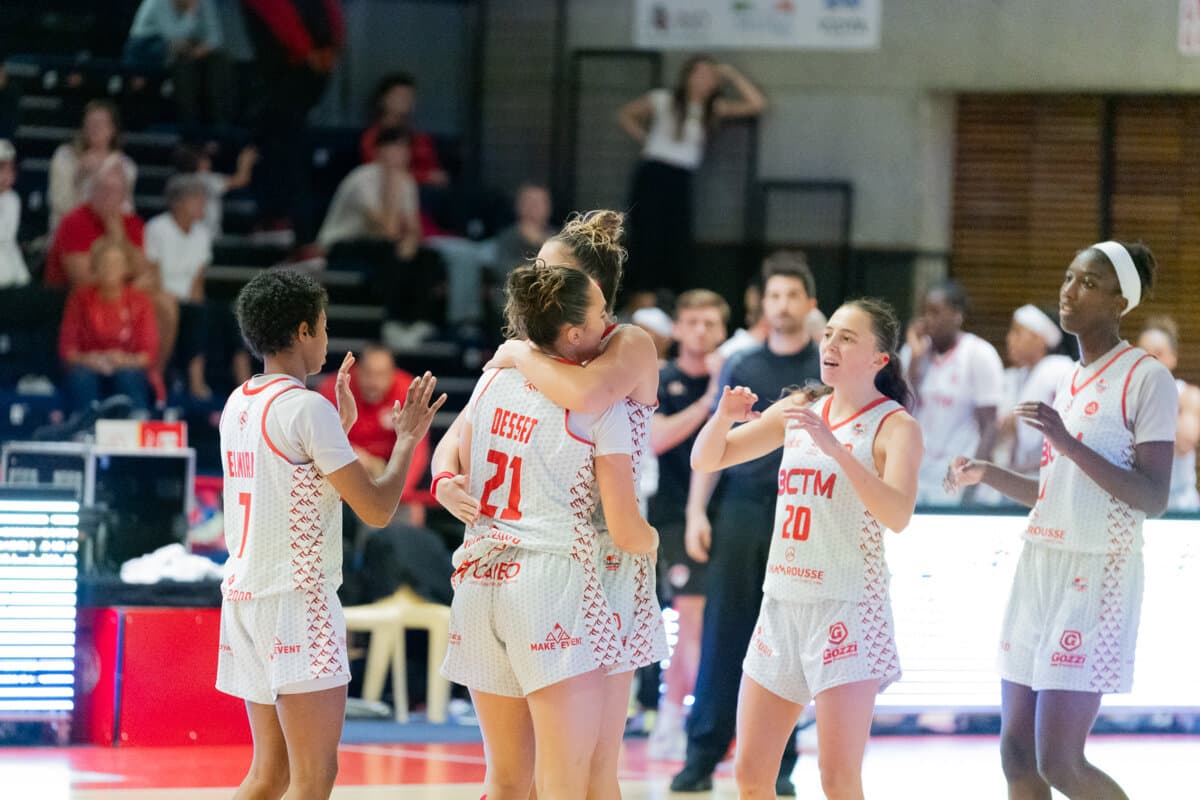 Nathalie Desset, Merveille Lokoka et Maelynn Elmira-Eudaric (La Tronche Meylan) face à Toulouse M.B., La Boulangère Wonderligue, 7 octobre 2026