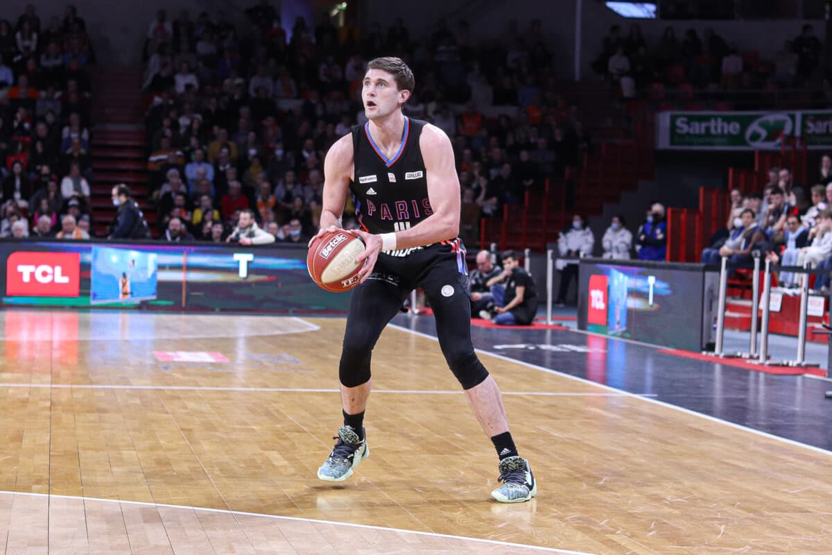 Dustin Sleva (Paris Basketball) face à Le Mans, Betclic ELITE, 5 mars 2022