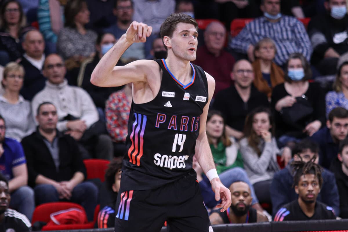 Dustin Sleva (Paris Basketball) face à Le Mans, Betclic ELITE, 5 mars 2022