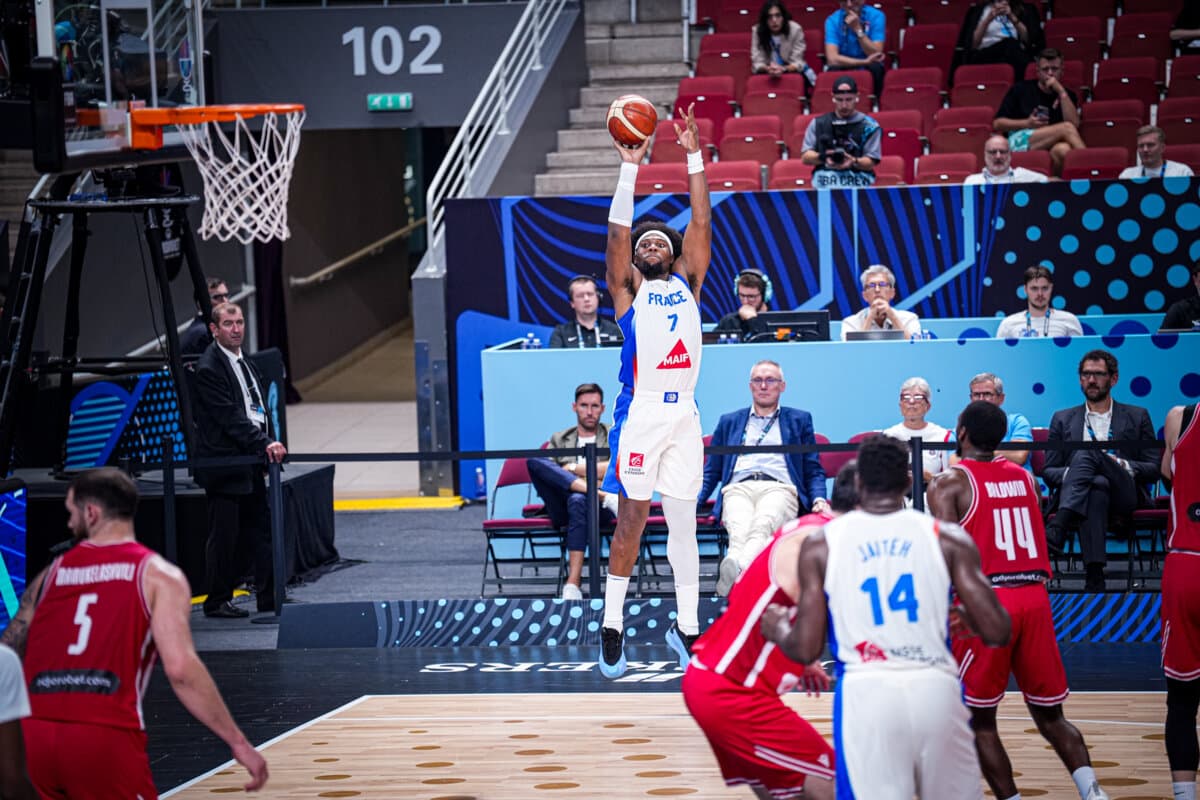 Guerschon Yabusele (France) face à Géorgie, EuroBasket, 7 septembre 2025