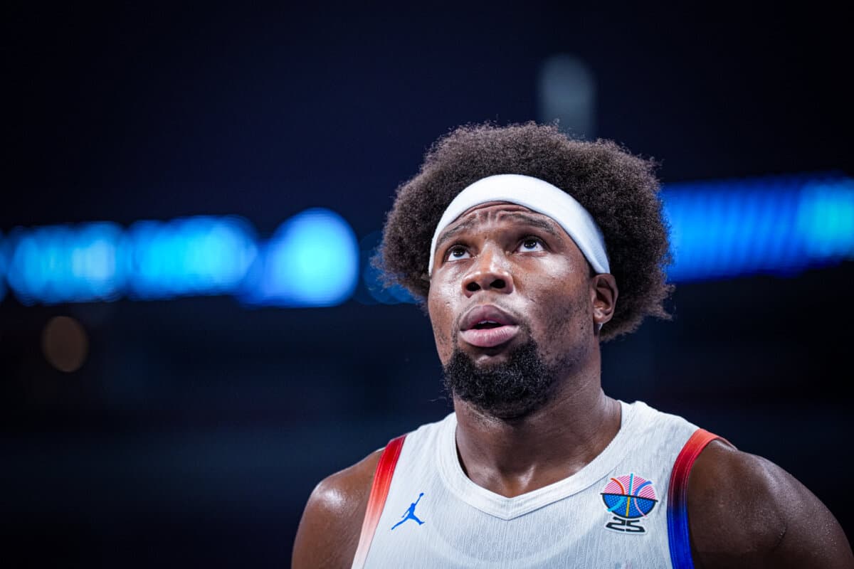 Guerschon Yabusele (France) face à Géorgie, EuroBasket, 7 septembre 2025