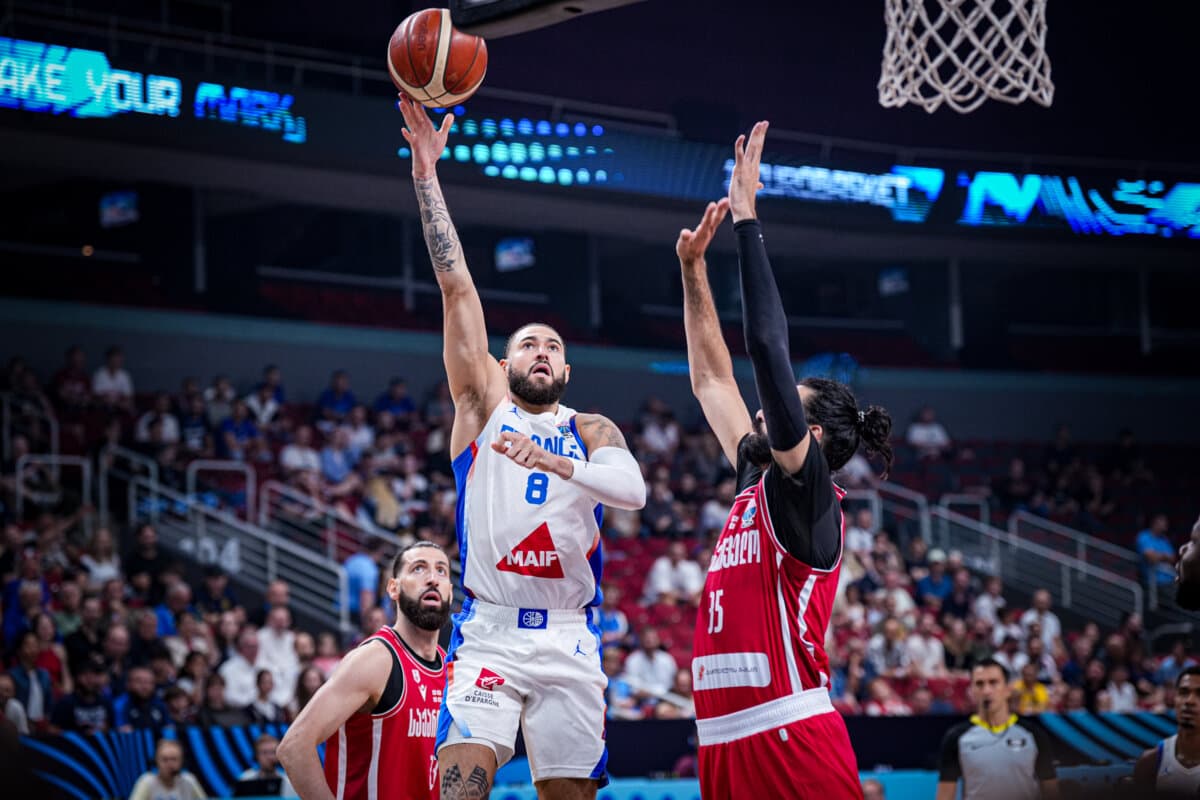 Isaïa Cordinier (France) face à Géorgie, EuroBasket, 7 septembre 2025