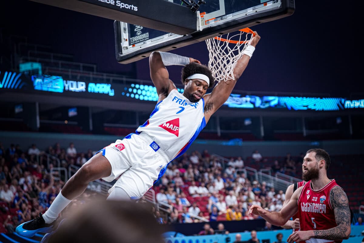 Guerschon Yabusele (France) face à Géorgie, EuroBasket, 7 septembre 2025