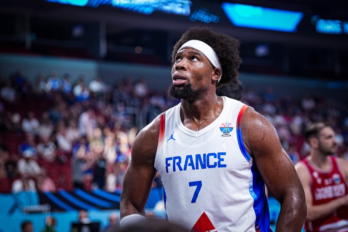 Guerschon Yabusele (France) face à Géorgie, EuroBasket, 7 septembre 2025