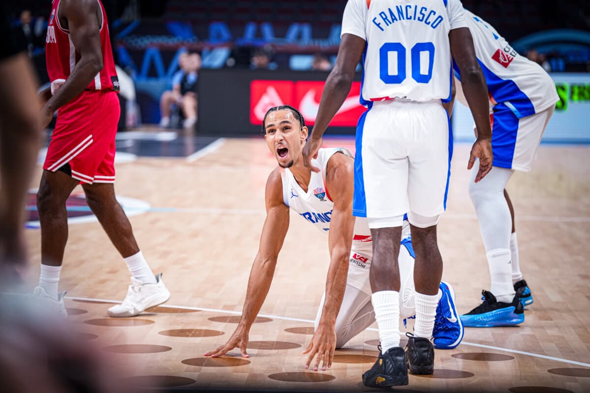 Zaccharie Risacher (France) face à Géorgie, EuroBasket, 7 septembre 2025
