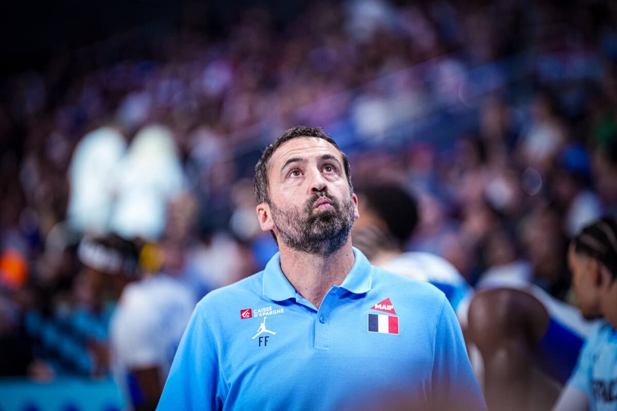 Frédéric Fauthoux (France) face à Géorgie, EuroBasket, 7 septembre 2025