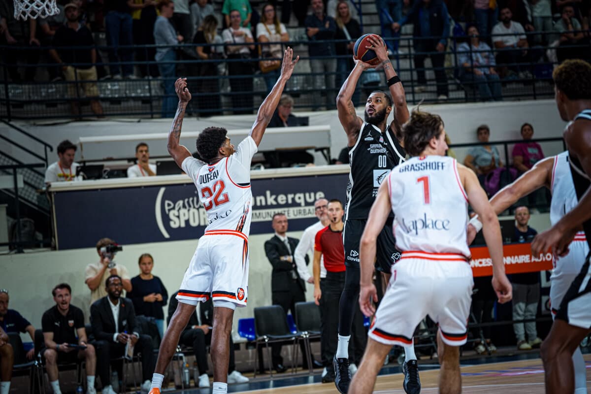 Mikael Hopkins (Gravelines) face à Le Mans, Betclic ELITE, 26 septembre 2026