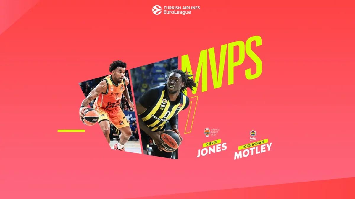 Chris Jones et Jonathan Motley élus co-MVP de la 7e journée d’EuroLeague