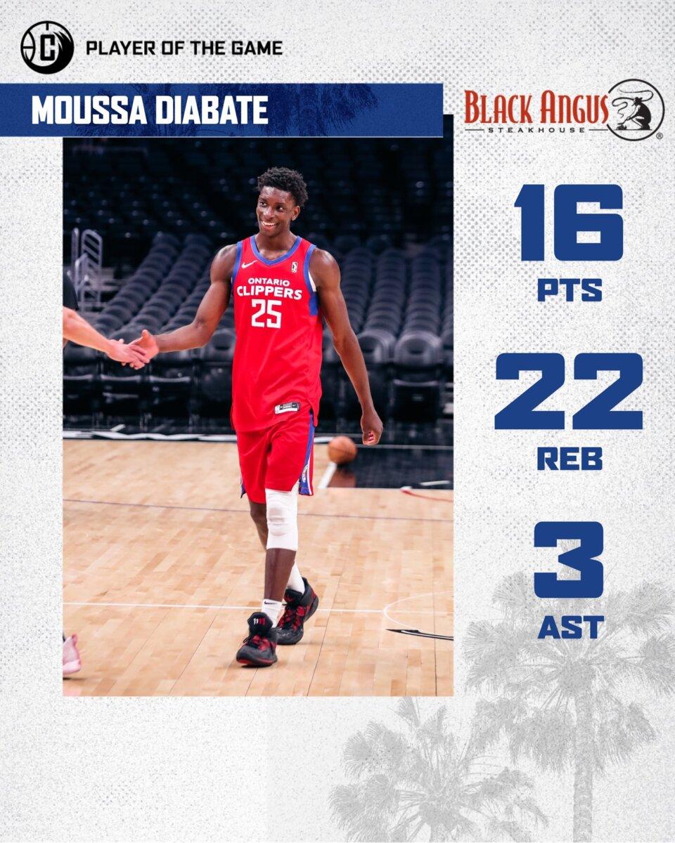 16 points et 22 rebonds pour Moussa Diabaté