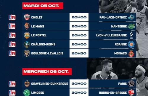Le programme des 11 matches LNB de ce mardi 5 octobre