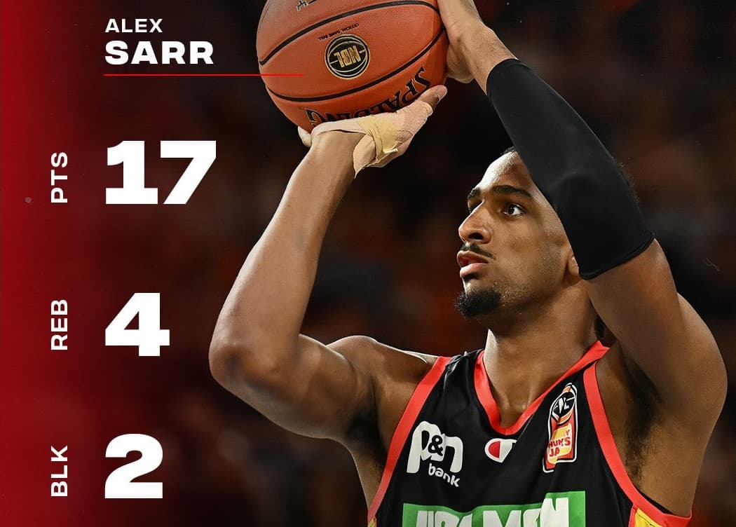 Alex Sarr finit la saison régulière de NBL avec une belle performance