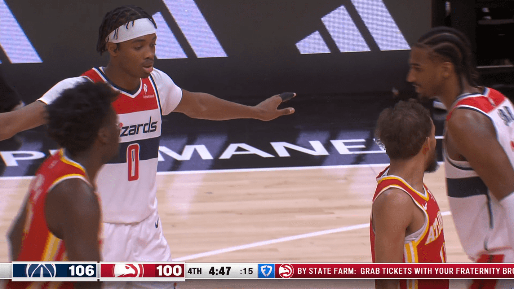 Bilal Coulibaly (17 points) exceptionnel en défense sur Trae Young, Risacher maladroit
