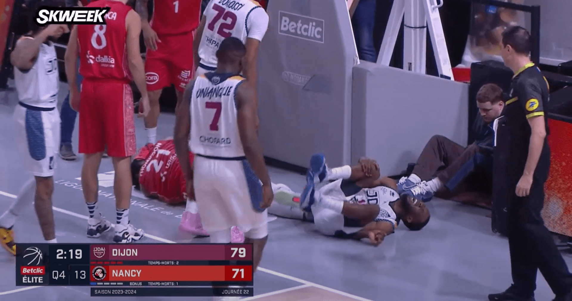 Dijon – Nancy : Inquiétude pour Holston, Thompson et Houmounou, sortis blessés