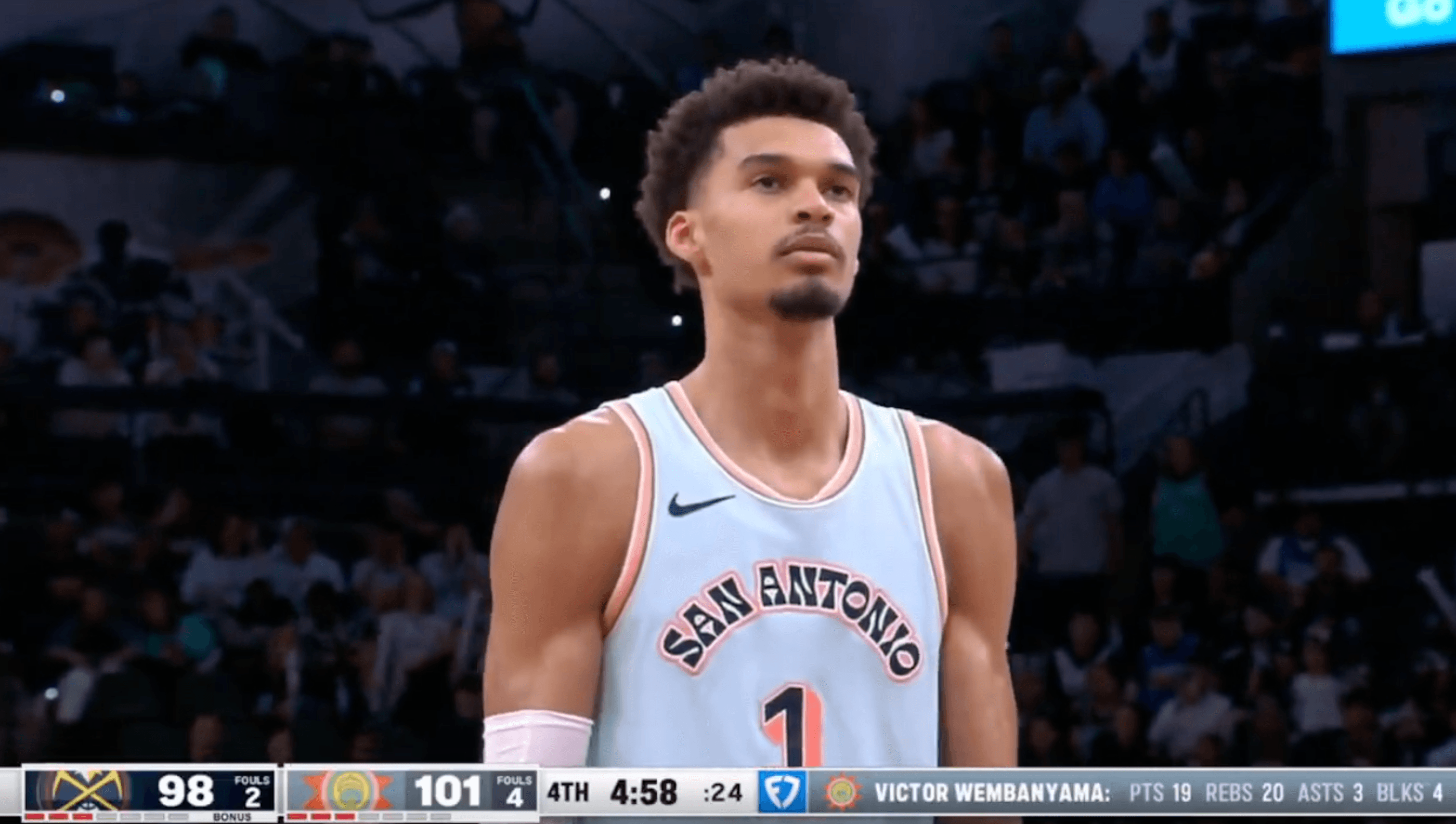 Les 23 rebonds de Wembanyama insuffisant face au 50 d’éval de Nikola Jokic !