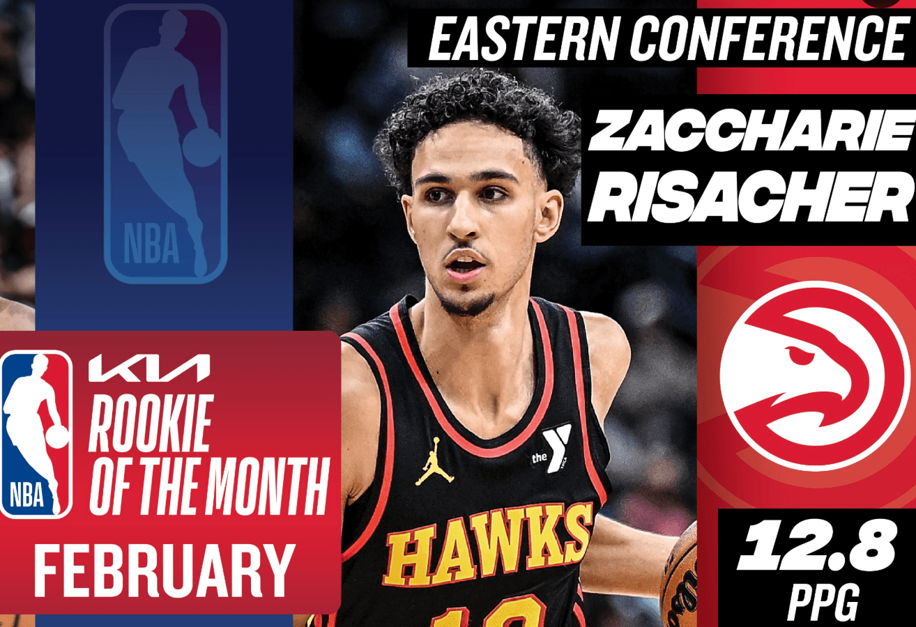 Excellent depuis le All-Star Break, Zaccharie Risacher élu rookie du mois en NBA