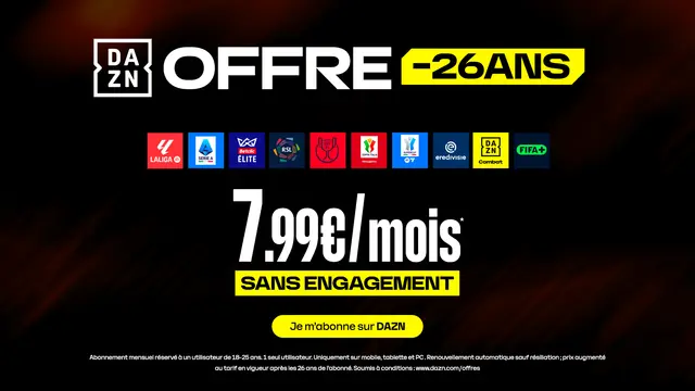 DAZN lance son offre abonnement pour les moins de 26 ans !