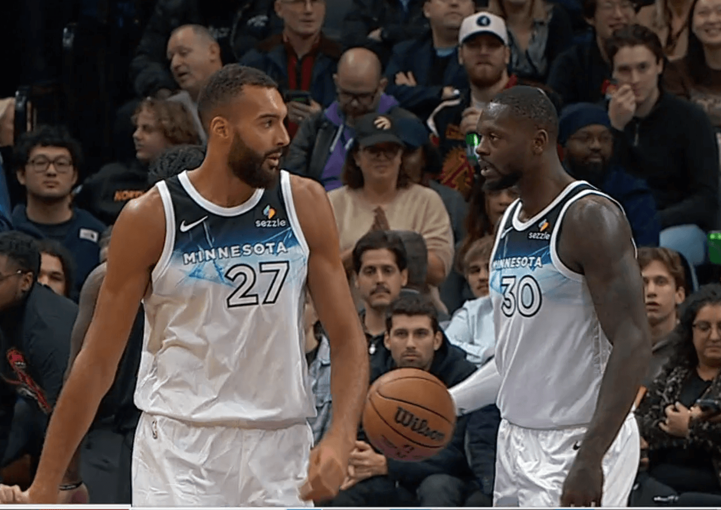 Plus faible moyenne de points depuis 2016 pour Rudy Gobert, dont l’association avec Julius Randle patine