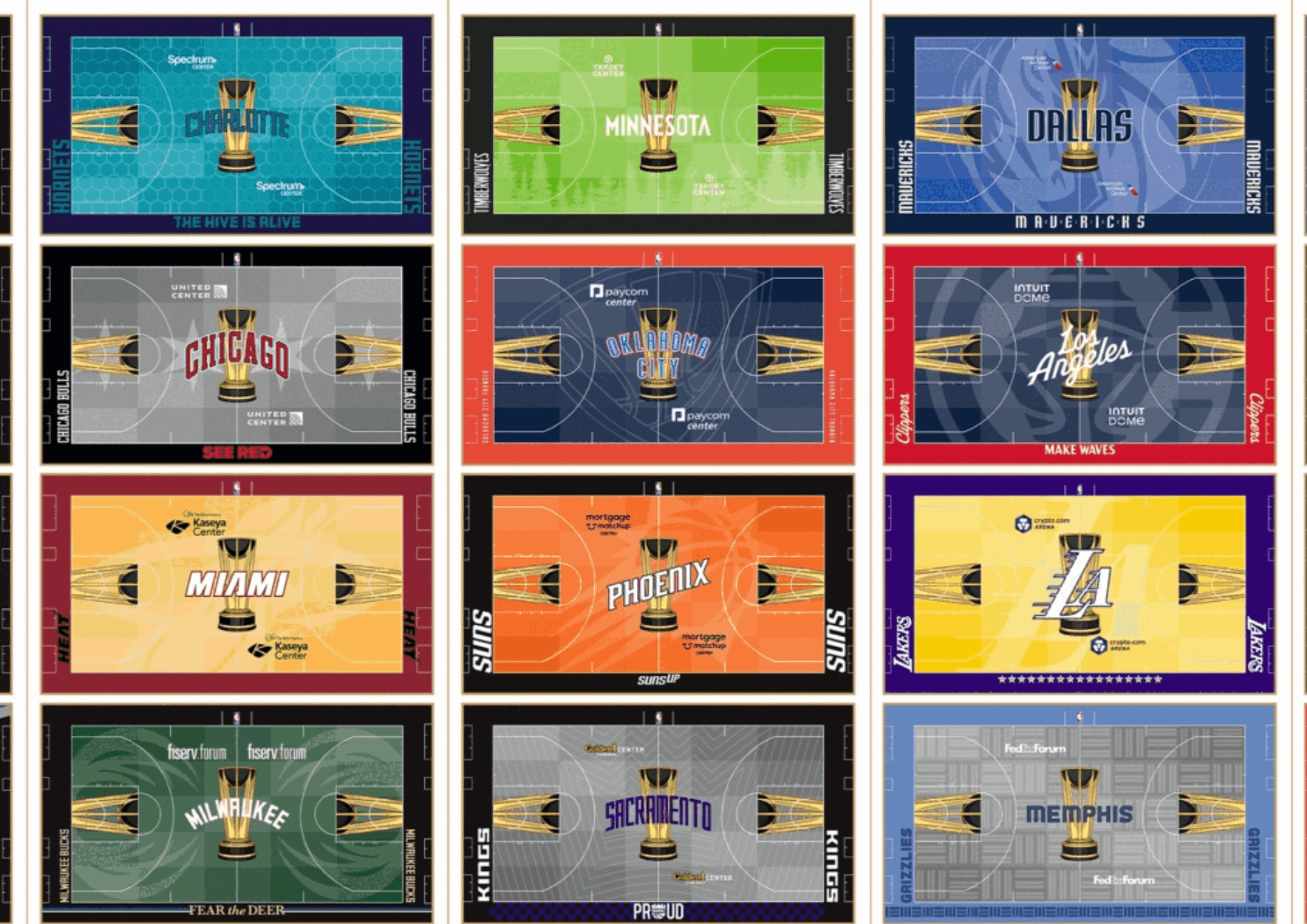 La NBA dévoile les parquets hauts en couleur de sa NBA Cup