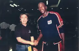 Francis Jordane, ici en 1992 à Monaco, avec Michael Jordan