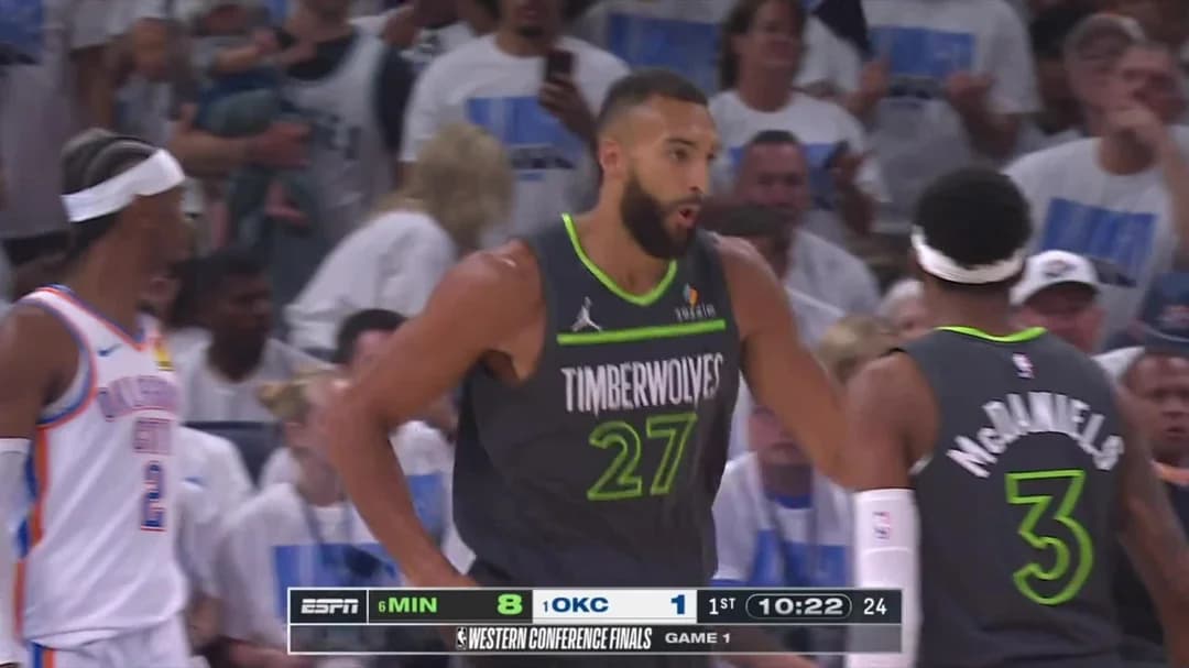 Rudy Gobert à côté de la plaque, le Thunder foudroie Minnesota d’entrée