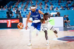 Jacob Grandison en demi-finales de l'EuroBasket 2025, avant son arrivée à Boulazac