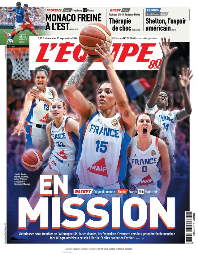 France – États-Unis : les Bleues à la Une de L’Équipe avant une finale historique