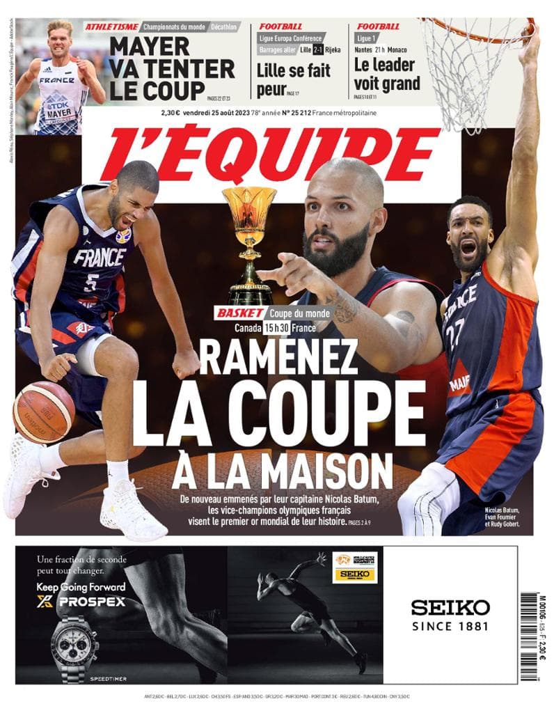 L’Équipe fait sa Une sur l’entrée en lice des Bleus à la Coupe du monde