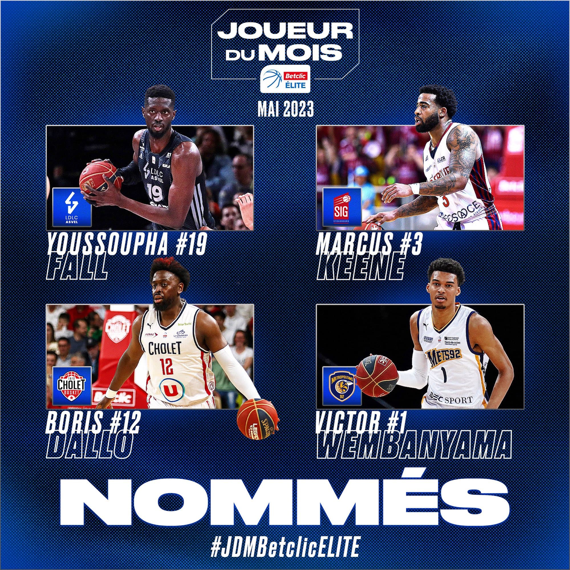 Dallo, Fall, Keene et Wembanyama en compétition pour le titre de MVP du mois d’avril