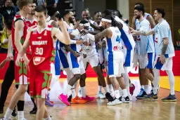 Sylvain Francisco après son panier de la victoire vendredi, contre la Hongrie