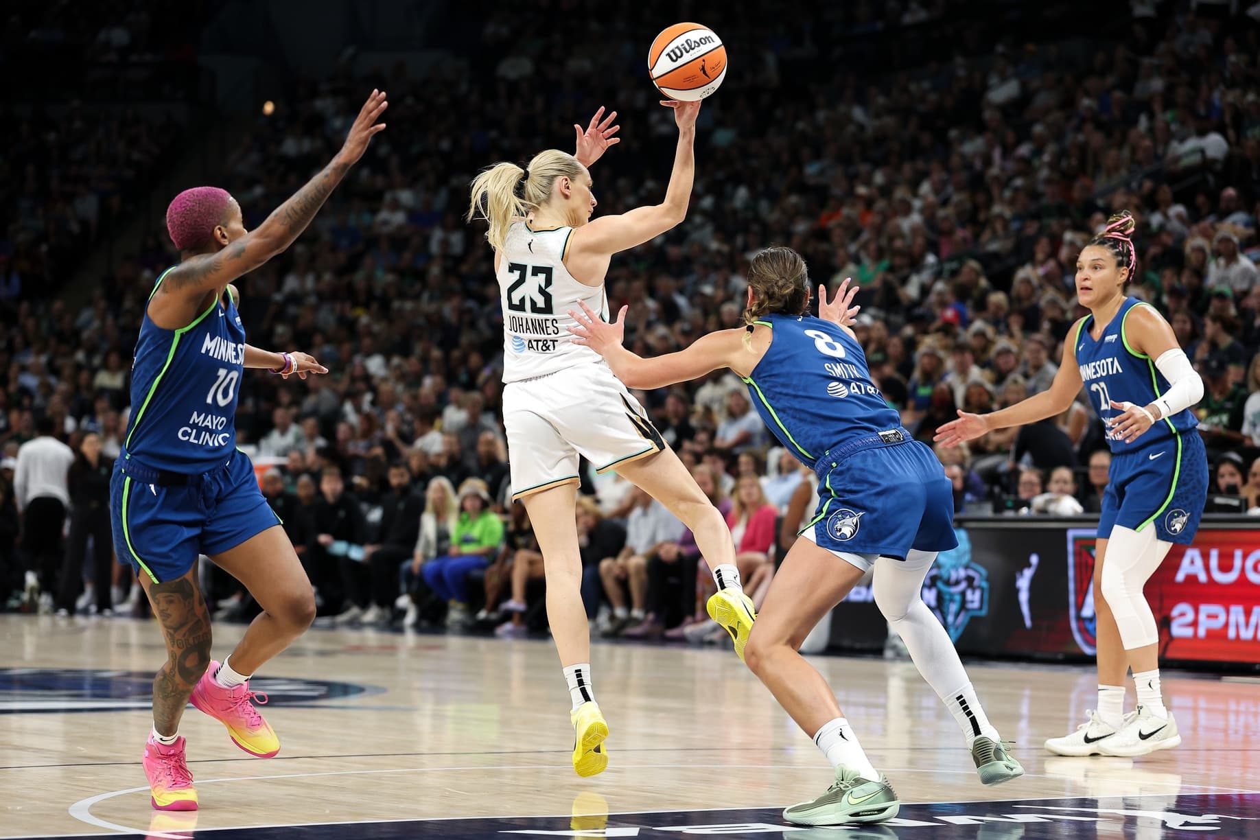 Marine Johannès seule joueuse de New-York en positif dans le remake des Finales 2024