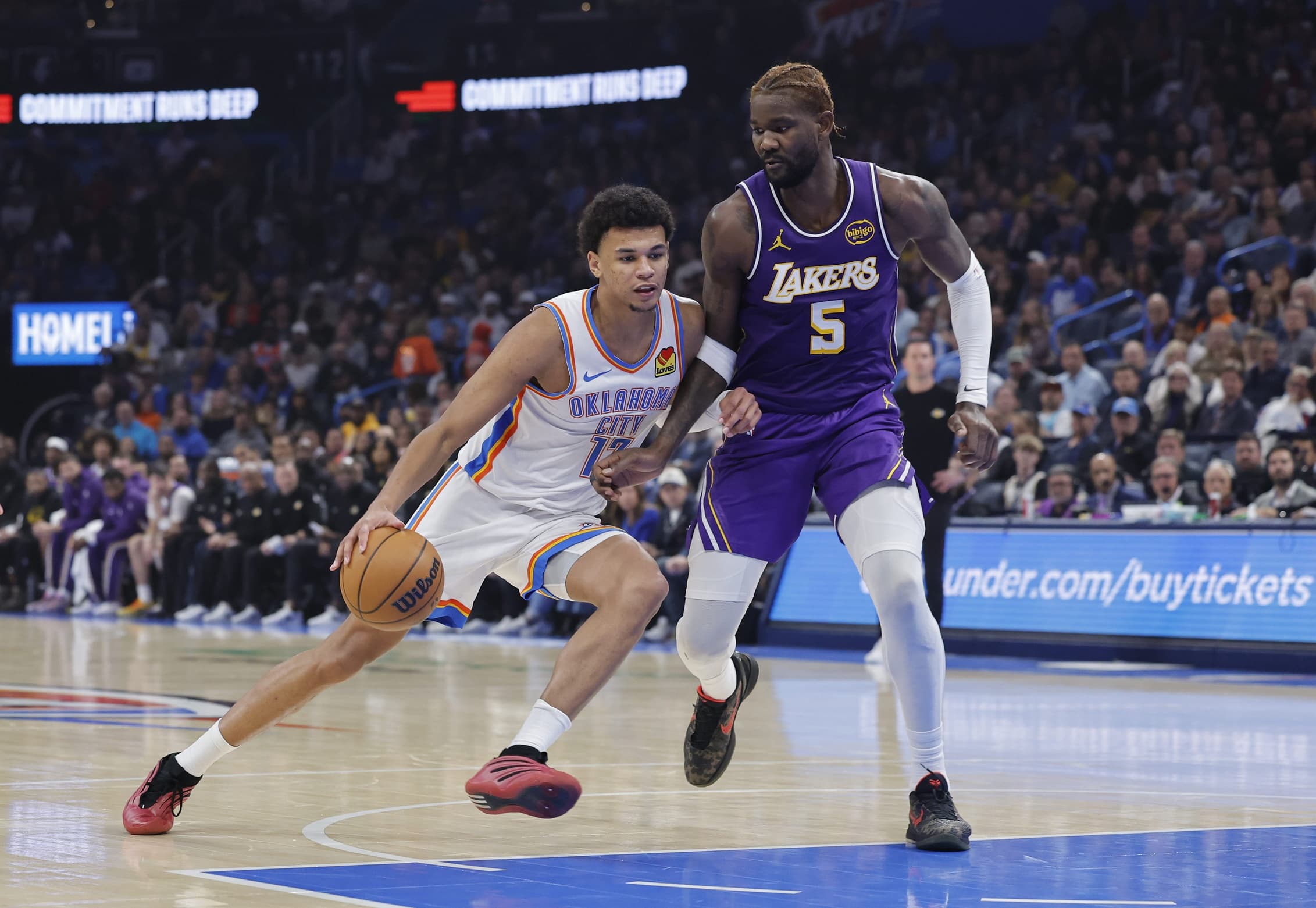 Ousmane Dieng signe son record de points de la saison lors du carton du Thunder contre les Lakers